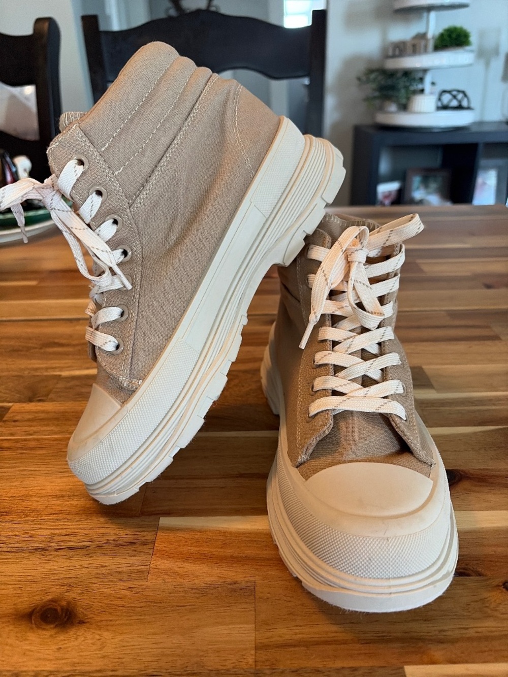 MIA high top canvas lug sole platform sneakers